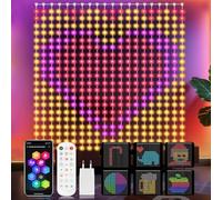 YOOHBERRYS Tenda Luminosa, Luci Per Tende Con 400 LEDs, Telecomando, APP, Sincronizzarsi con la Voce, Timer, DIY Tenda Luminosa per Natale, Feste, Matrimonio, Interni ed Esterni IP65 (2 X 2m)