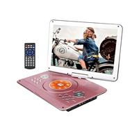 YOOHOO 14" Portable DVD Player with Remore Controller Batteria Ricaricabile ad Alta Risoluzione Schermo di Grandi Dimensioni Lettore DVD per Auto (Gold)