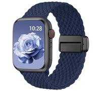 Yoohoo Cinturini Compatibile con Apple Watch 49mm 46mm 45mm 44mm 42mm 41mm 40mm 38mm, Magnetico Nylon Solo Loop per iWatch 11 10 9 8 7 6 5 4 3 2 1 Ultra SE 3 2 1, Cinturino Intrecciato Elastico