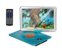 YOOHOO Lettore DVD portatile da 14 pollici con controller Remore, batteria ricaricabile ad alta risoluzione, schermo di grandi dimensioni, lettore DVD per auto (verde)