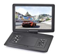 YOOHOO Lettore DVD portatile da 18 ”on schermo girevole HD da 15,6 ”, batteria ricaricabile integrata, supporta tutte le regioni, multi regione, lettori DVD per bambini, auricolari