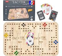 YOOJEUX® TAC-TIK L'Original - 2 - 6 giocatori - Carte incluse per giocare a Tock - Gioco da tavolo in legno massiccio - Made in France - 7 anni - per tutta la famiglia