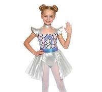 YOOJIA Bambini Costume Aliena Alieni Di Per Ragazze Alieno Bambine Spaziale | Vestito Tutù Con Maniche Ad Aletta,Bodysuit,Body La Danza,Festa Tematica,Natale,Il Carnevale,Festival,Feste Di Compleanno