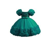 YOOJIA Concorso Bellezza Bambina 3D Grande Fiore Party Dress Girocollo Senza Maniche Abito Con Cerniera Invisibile Indietro Perfetto Matrimoni di Compleanno 18 Mese-7 Anni, verde, 18-24 Mesi