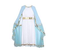 YOOJIA Costume Vergine Maria Per Ragazza Bambini Vestito Con Mantello Costume Da Festa Di Halloween Costume Dea Greca Blu 13-14 anni