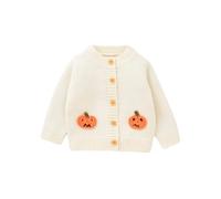 YOOJIA Costumi Di Natale Bambino Natale Halloween Maglione Cardigan Giacca A Maglia Modello Zucca Babbo Natale Cappotto Con Bottoni A Maniche Lunghe 6 Mesi -3 Anni Beige 2-3 anni