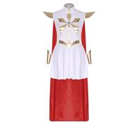 YOOJIA Halloween Cosplay Vestito Da Guerra Del Cavaliere Donna Costume Da Parrucchiere Principessa Lampadario Metallo Collo Dritto Con Mantello Tema Festa S-3xl