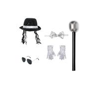 YOOJIA Set Cappello Fedora Sequine Festa Kit Accessori Disco Occhiali Sole | Costumi Degli Anni ' E ',Costume Una Star Della Danza,Lucido,Retro,Set Accessori Disco ',Cosplay ',Carnevale,Per Halloween