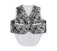 YOOJIA Top Gentiluomo Senza Maniche Elegante Gilet Stampato Vintage Medievale Per Il Bambino Cena Di Gala Festa Halloween 0-18 Mesi, argento, 6-9 Mesi