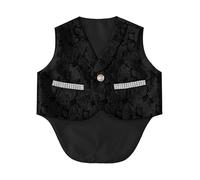 YOOJIA Top Gentiluomo Senza Maniche Elegante Gilet Stampato Vintage Medievale Per Il Bambino Cena Di Gala Festa Halloween 0-18 Mesi, Nero , 6-9 Mesi