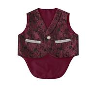YOOJIA Top Gentiluomo Senza Maniche Elegante Gilet Stampato Vintage Medievale Per Il Bambino Cena Di Gala Festa Halloween 0-18 Mesi, rosso, 0-3 Mesi