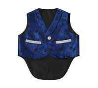YOOJIA Top Gentiluomo Senza Maniche Elegante Gilet Stampato Vintage Medievale Per Il Bambino Cena Di Gala Festa Halloween 0-18 Mesi, blu, 12-18 Mesi
