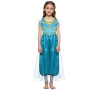 YOOJIA Tuta Principessa Per Ragazza Bambino Vestito Principessa Araba Costume Halloween Collant Con Paillettes Abiti Da Gioco Di Ruolo 5-16 Anni Azzurro 15-16 anni