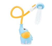 Yookidoo Soffione doccia a forma di elefante, con beccuccio a forma di elefante, controlla il flusso d'acqua da 2 manopole per il massimo divertimento nella vasca o nel lavandino, per neonati (blu e