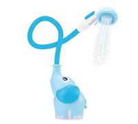 Yookidoo Soffione doccia a forma di elefante, con beccuccio a forma di elefante, controlla il flusso d'acqua da 2 manopole per il massimo divertimento nella vasca o nel lavandino, per neonati (blu e