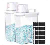 Yooler 2 Pezzi 1800 ml dosatore detersivo lavatrice, Dispenser Detersivo Lavatrice con Misurino, dispenser detersivo lavatrice, contenitore detersivo polvere per detersivi, detersivi, profumi, riso