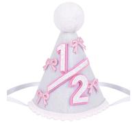 Yoolhamy 1/2 cappello di compleanno per neonati e ragazze, cappello fatto a mano per metà compleanno, ideale per 6 mesi celebrazioni traguardi, cake smash e foto puntelli metà strada a uno (fiocco