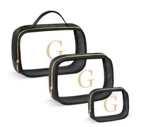 YOOLIFE Beauty case da donna, adolescente, ragazza, idea regalo, Nero , G | Beauty case da viaggio, trasparente, regalo di compleanno personalizzato per donne, bambini, fidanzata, sorella, figlia
