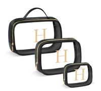 YOOLIFE Beauty case da donna, adolescente, ragazza, idea regalo, Nero , H | Beauty case da viaggio, trasparente, regalo di compleanno personalizzato per donne, bambini, fidanzata, sorella, figlia