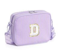 YOOLIFE Borsa a tracolla con lettere per bambine, regalo per bambine da 3, 4, 5, 6, 7, 8, 9, 10, 11, 12 anni, regalo di compleanno personalizzato per adolescenti, sorelle, nipote, Lilla, D