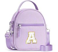 YOOLIFE Borsa regalo per bambine da 3 4 5 6 7 8 9 10 11 12 anni - Borsa a tracolla per bambini con lettere, regalo di compleanno per adolescenti, sorelle, nipote, Lilla, A