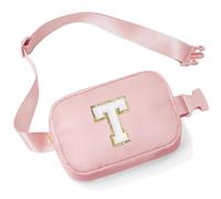 YOOLIFE Marsupio con lettere per bambine, regalo per bambine dai 3, 4, 5, 6, 7, 8, 9, 10, 11, 12 anni, regalo personalizzato per donne, fidanzate, sorelle, mamme, Colore: rosa., T