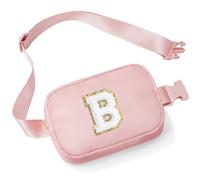 YOOLIFE Marsupio con lettere per bambini e bambine, regalo per ragazze 3 4 5 6 7 8 9 10 11 12 anni, personalizzato per adolescenti regali per donne fidanzate sorelle mamma, Colore: rosa., B