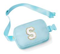 YOOLIFE Marsupio con lettere per bambini e bambine, regalo per ragazze 3 4 5 6 7 8 9 10 11 12 anni, personalizzato per adolescenti regali per donne fidanzate sorelle mamma, Blu, S