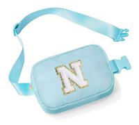 YOOLIFE Marsupio con lettere per bambini e bambine, regalo per ragazze 3 4 5 6 7 8 9 10 11 12 anni, personalizzato per adolescenti regali per donne fidanzate sorelle mamma, Blu, N