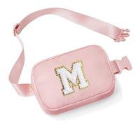 YOOLIFE Marsupio con lettere per bambini e bambine, regalo per ragazze 3 4 5 6 7 8 9 10 11 12 anni, personalizzato per adolescenti regali per donne fidanzate sorelle mamma, Colore: rosa., M