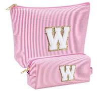 YOOLIFE Regalo per ragazze e donne, trousse da viaggio per trucchi con lettere, regalo di compleanno per donne, adolescenti, ragazze, fidanzate, sorelle, mamme, Colore: rosa., W
