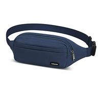 Yooluan Marsupio Impermeabile di Pelle con 3 Zip-Marsupio per Viaggio, Escursioni, Sport all’Aperto, e per la Vacanza (Blu Scuro)