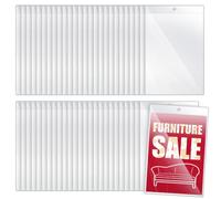 YooNotee 200 etichette in plastica trasparente per mobili, 12,7 x 17,8 cm, con lato corto aperto, in vinile, per etichette per mobili, codici a barre e controllo dell'inventario