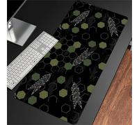 Yoonqun Frecce geometriche nere e verdi Tappetino Mouse XXL 600x400x3 mm Tappetino per Mouse da Gaming,con Bordi Cuciti, Lavabile Sottomano Copri Scrivania Ufficio Mousepad