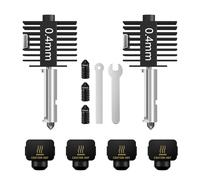 YOOPAI Kit hotend per Bambu Lab A1/A1 mini, ugello aggiornato in acciaio temprato da 0,4 mm con 4 calze in silicone e 3 ugelli di ricambio (0,2/0,4/0,6 mm) - 2 pezzi