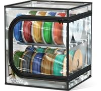 YOOPAI Scatola Portafilamenti per Stampanti 3D, 2 Ripiani in Metallo con Coperchio Trasparente & Essiccante - Per 24 Bobine (PLA, ABS, PETG, TPU), Design a Tenuta, Compatta per Officina e Casa