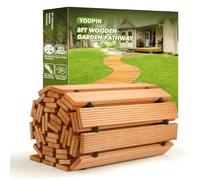 Yoopin Percorso da giardino in legno da 2,4 m, srotolabile verso l'esterno in sicomoro, resistente alle intemperie e antiscivolo, per giardino, cortile, spiaggia, festa di nozze (naturale)