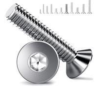 YOOPIN Viti a testa svasata M5, 60 pezzi, M5 x 20 mm, in acciaio inox A2 V2A, viti a testa svasata M5, DIN 7991, filettatura completa per macchine, dispositivi e mobili