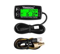 Yooreal Contagiri digitale, indicatore della temperatura dell'olio motore, contatore ore di funzionamento, velocità di allarme e temperatura, indicatore di retroilluminazione per, trattore prato,