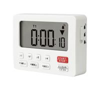 YOOREAL Timer da cucina digitali, con 4 set di cronometri per il conto alla rovescia Timer/Timer magnetico con sveglia forte regolabile Aula Cucina Fitness Cottura Studiare Insegnamento (Bianco)