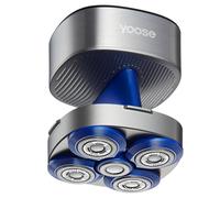 yoose Rasoio Testa Calva Uomo, IPX7 rasoio elettrico corpo uomo(5 Testine Magnetiche, Autonomia 90 Min, Ricarica Rapida USB-C, Display Batteria, Controllo PID Intelligente) - Rasoio elettrico barba