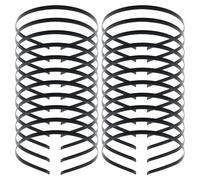Yoosit Confezione da 20 fasce per capelli sottili da 7 mm, colore argento e nero, tinta unita, in filo metallico, con base in metallo, accessori fai da te per donne (nero)