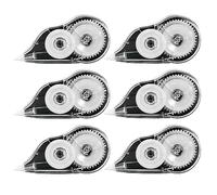 Yoosso 6 Pezzi Bianchetto a Nastro, 12m x 5 mm Correttore a Nastro Scolorina Nastro Correction Tape con Cappuccio Protettivo per Bambini Studenti Ufficio Scuola Casa (Nero)