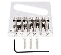 Yootones 1 ponte per chitarra a 6 selle, stile vintage, compatibile con Fender Tele Telecaster, parti di ricambio per chitarra elettrica (argento)