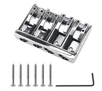 Yootones - 1 x ponte elettrico a 4 corde per basso elettrico di fascia alta, per cordiere, compatibile con accessori per basso (argento)