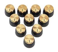 Yootones - 10 manopole per amplificatori Marshall con diametro di 6 mm, colore: Nero con tappo dorato