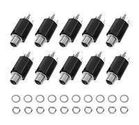 Yootones - 10 terminali jack per chitarra da 6,35 mm, ingresso compatibile con chitarra EQ Pickup, uscita, accessori per chitarra, colore nero