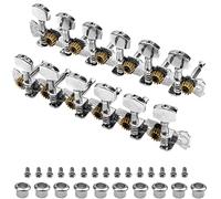 Yootones 12 corde per chitarra in metallo Tuning pioli per teste di macchina, sintonizzatori 6R6L 1:14 compatibili con chitarre acustiche a 12 corde, cromate