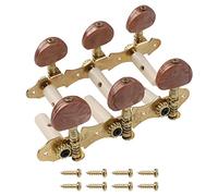 Yootones - 2 bottoni in agata marrone, accordatori per corde per chitarra classica, chiavi meccaniche, 3L3R, compatibili con chitarra classica (oro)