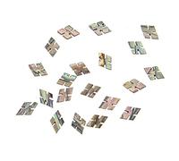 Yootones - 20 puntini per tastiera per chitarra, 5 x 9 x 2 mm, in abalone con fiocco di neve, compatibili con chitarra, basso, ukulele, banjo, mandolino